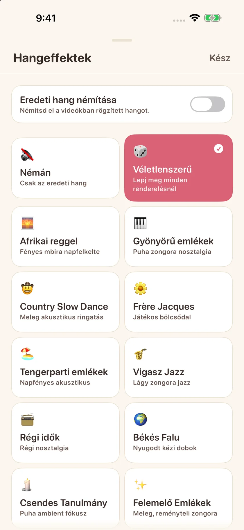 Memories — Zenei választék (hu)