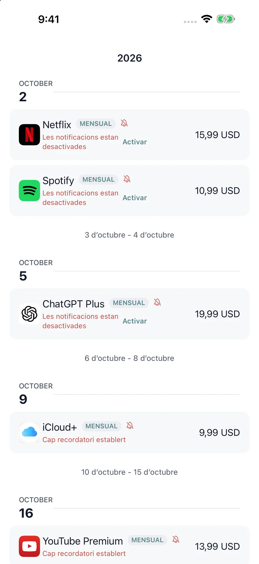 MyRenewals — Calendari de renovacions (ca)