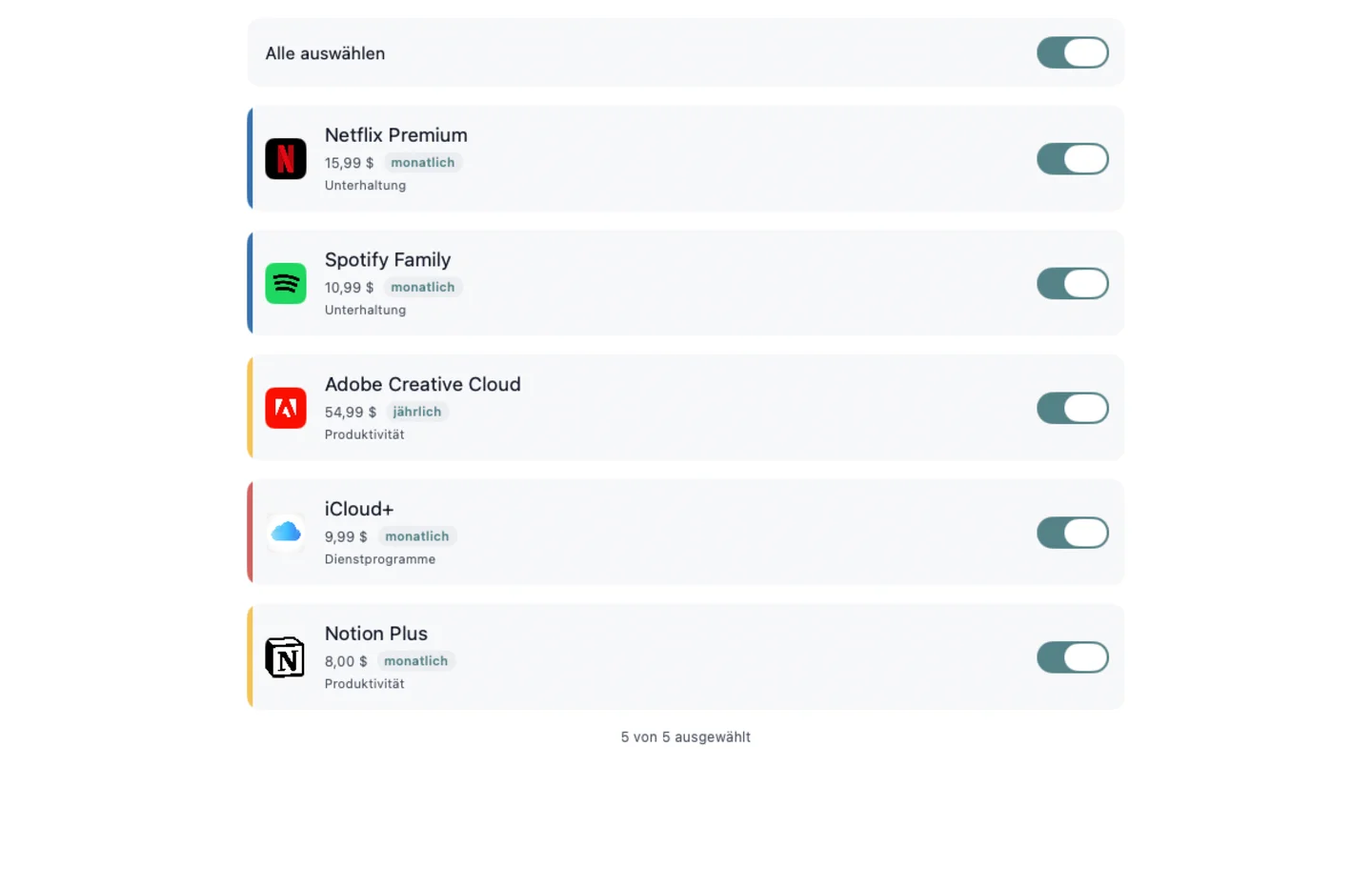 MyRenewals — Import-Überprüfung · Mac (de)