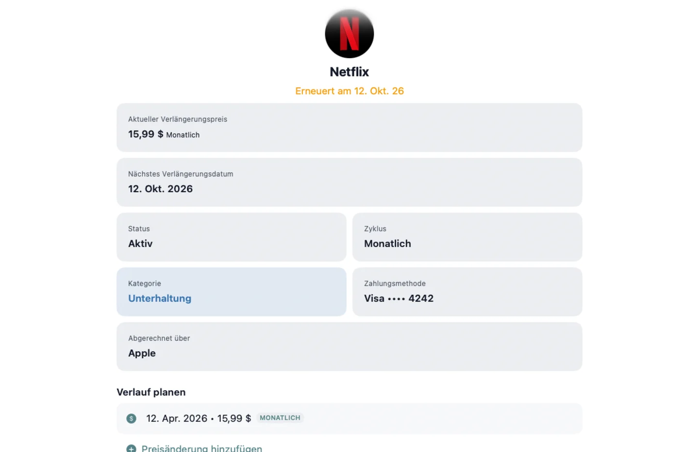 MyRenewals — Abo-Details · Mac (de)