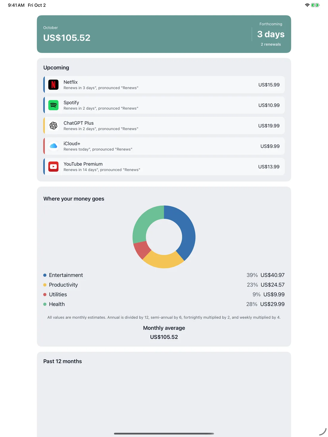 MyRenewals on iPad — en-GB