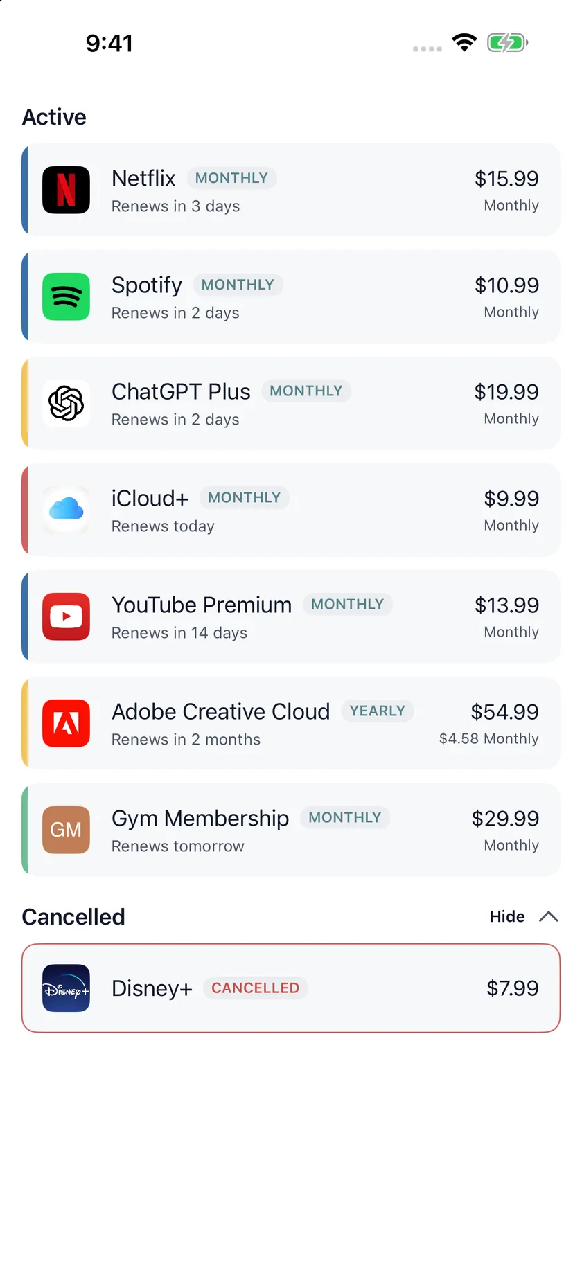 MyRenewals — Subscription list (en-IN)