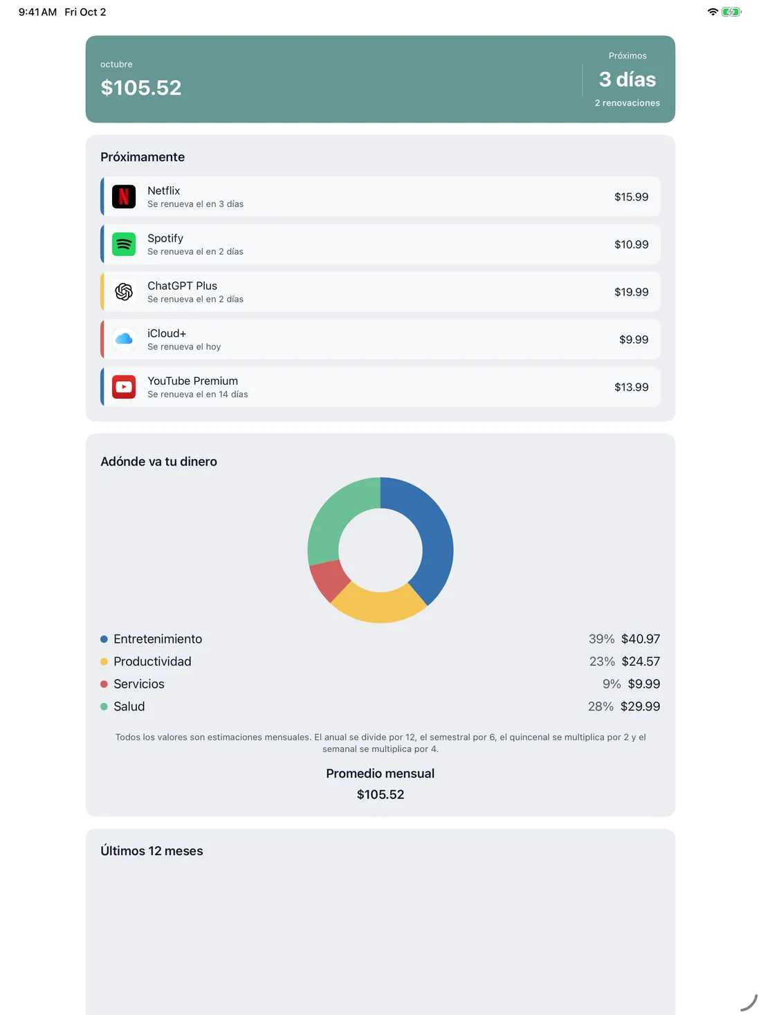 MyRenewals on iPad — es-US