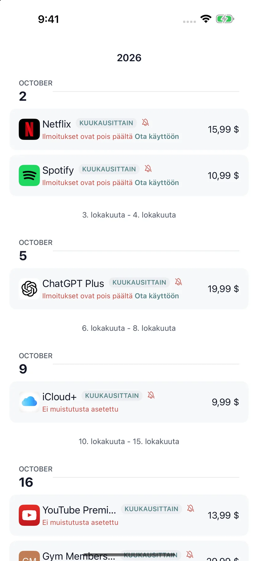 MyRenewals — Uusimiskalenteri (fi)