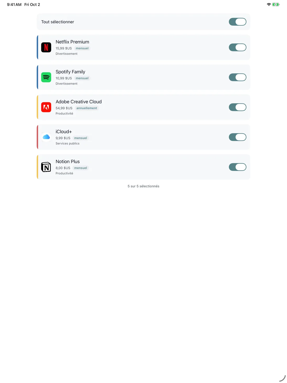 MyRenewals — Examen de l'importation · iPad (fr)