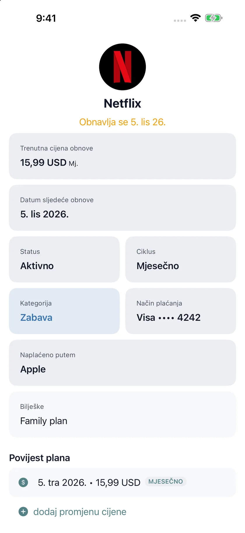 MyRenewals — Detalji plana (hr)