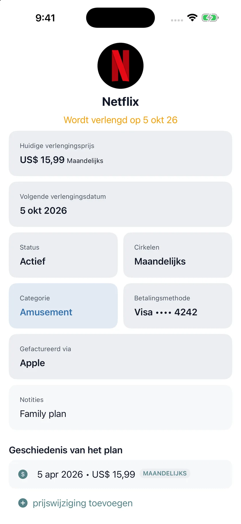 MyRenewals — Details van abonnementen (nl)
