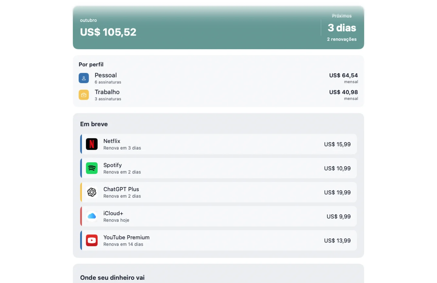MyRenewals — Pessoal e empresarial · Mac (pt-BR)