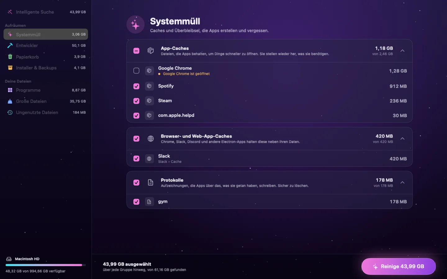 Poof — System-Datenmüll (de)