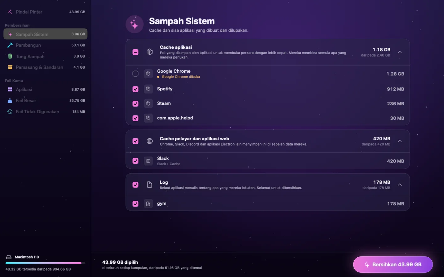 Poof — Sampah Sistem (ms)