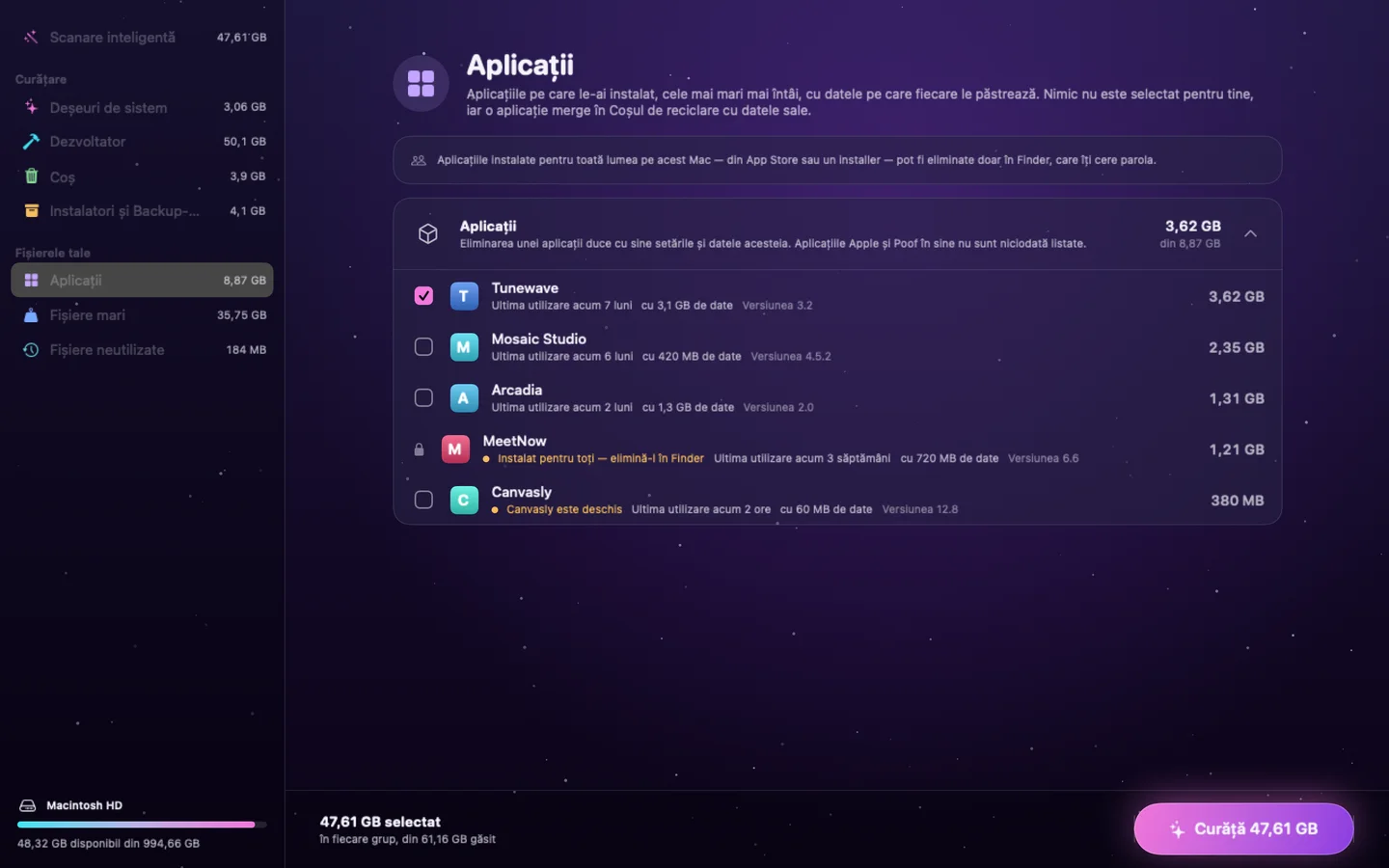 Poof — Aplicații (ro)