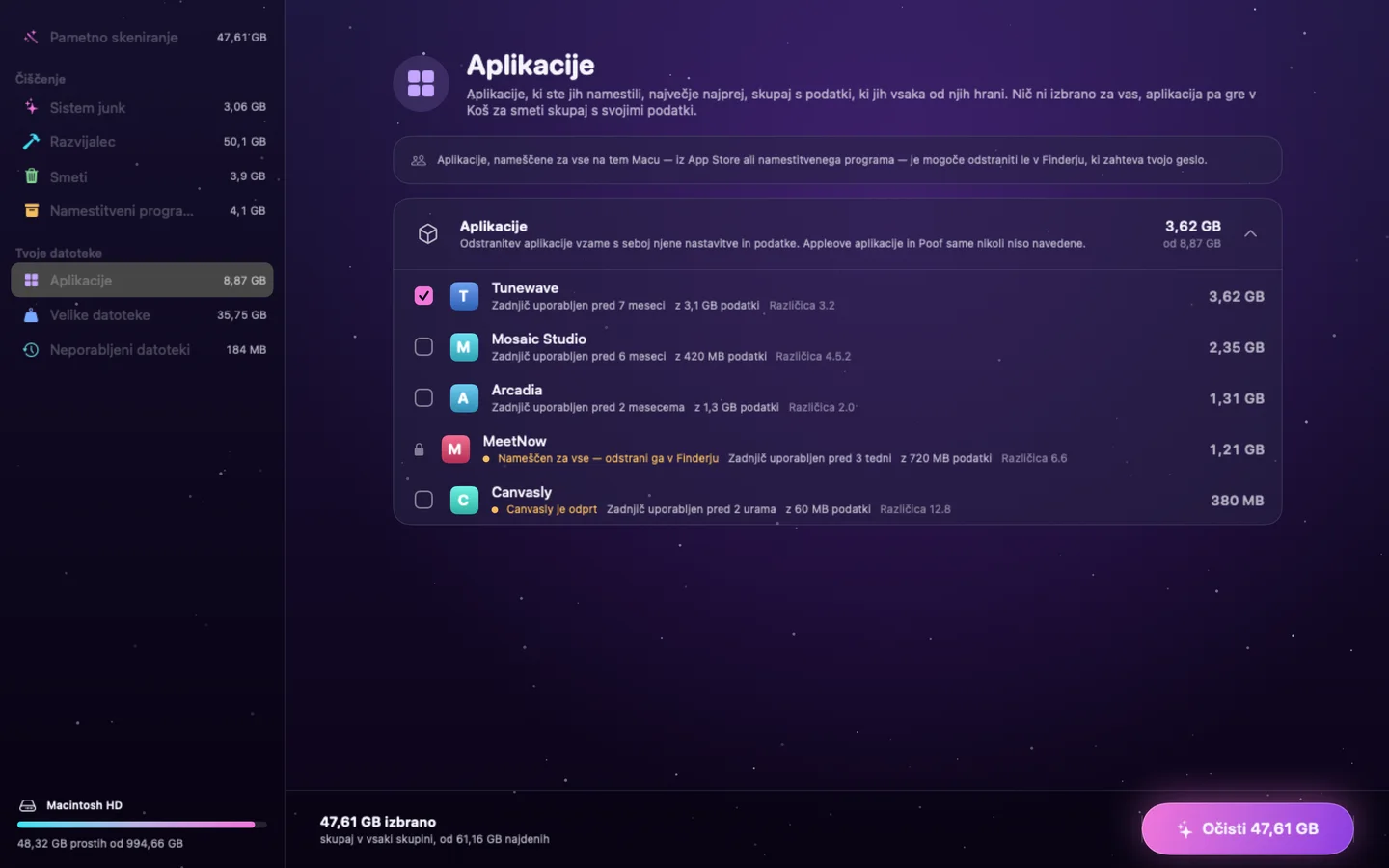 Poof — Aplikacije (sl)