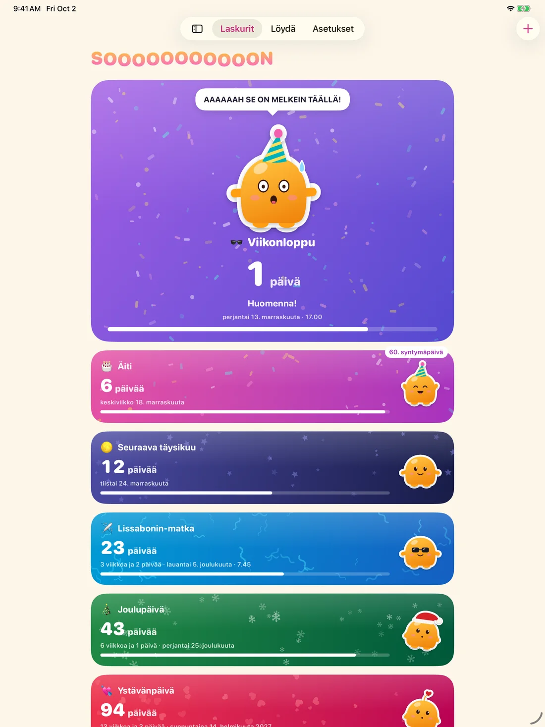 Soooon on iPad — fi