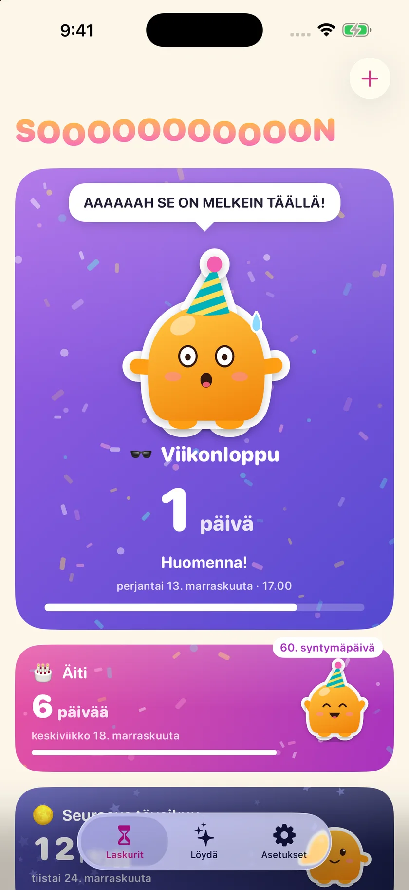 Soooon — Omat lähtölaskentasi (fi)