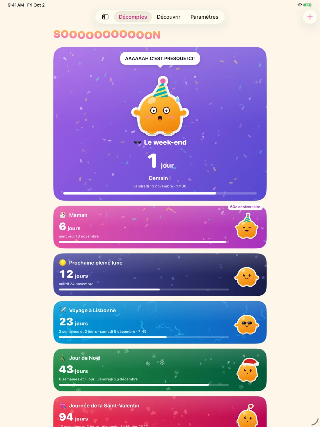 Soooon on iPad — fr-CA