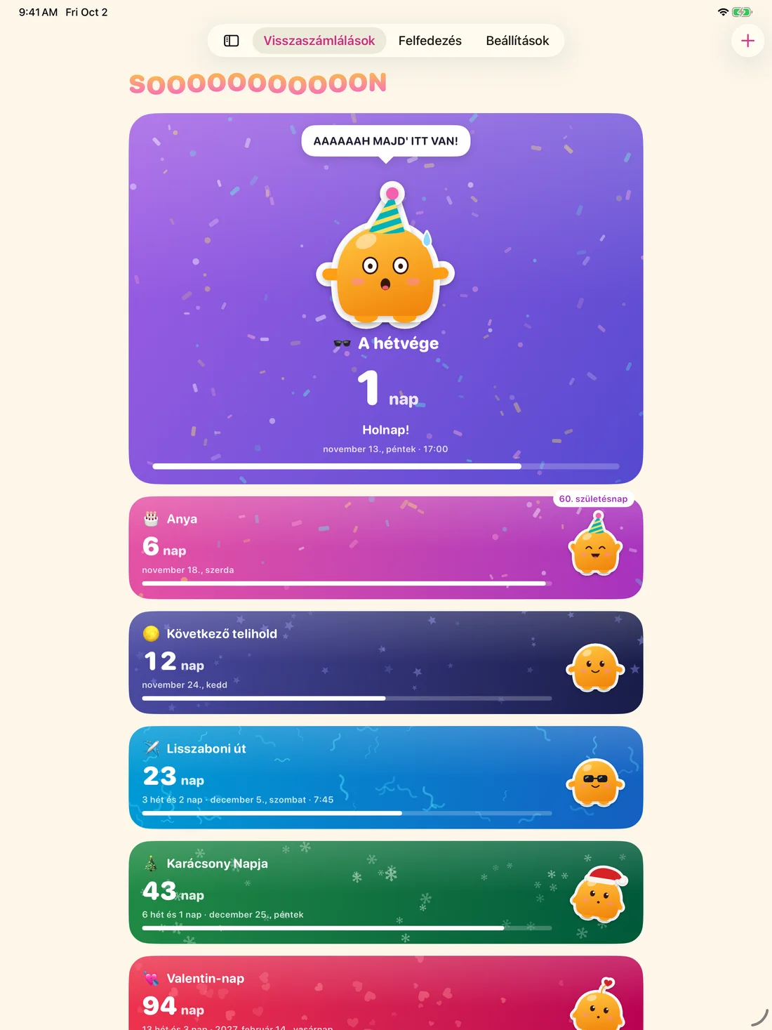 Soooon on iPad — hu