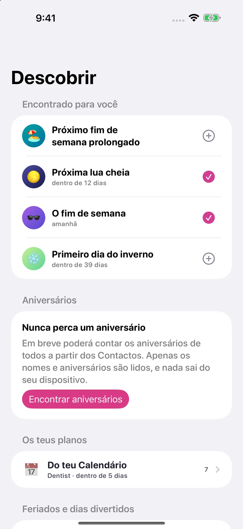 Soooon — Feriados (pt-PT)