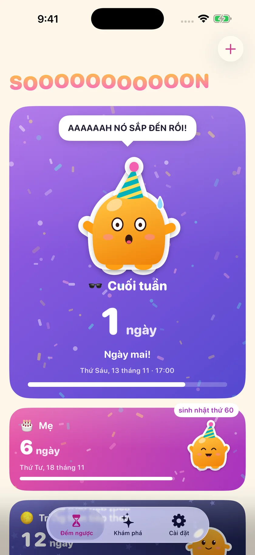 Soooon — Các bộ đếm ngược của bạn (vi)