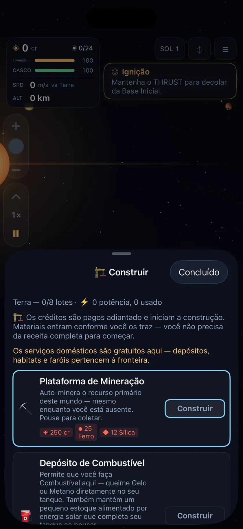 Sundust — Construa postos avançados (pt-BR)