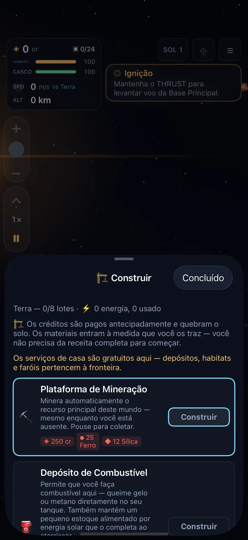 Sundust — Construir postos avançados (pt-PT)