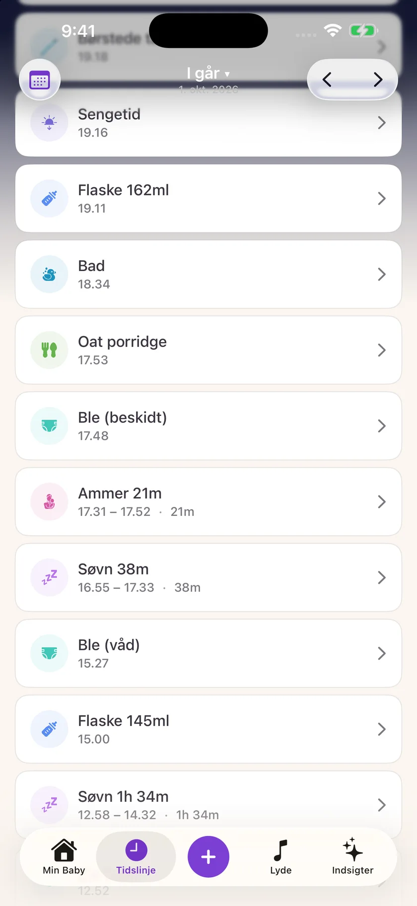 Zuzu — Tider for søvn og vågne perioder (da)