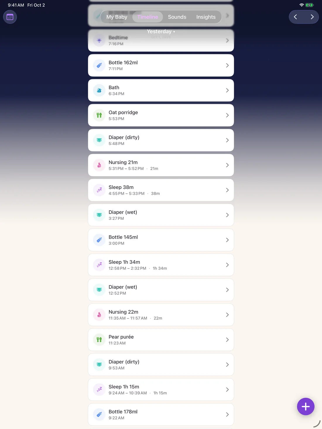 Zuzu — Sleep and wake timing · iPad (en-US)