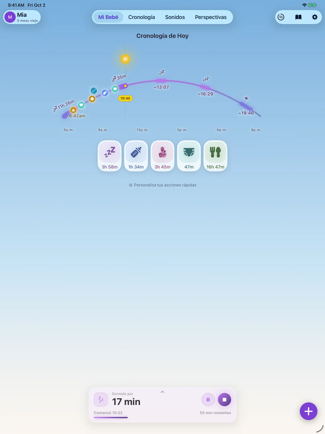 Zuzu — Seguimiento del sueño · iPad (es)