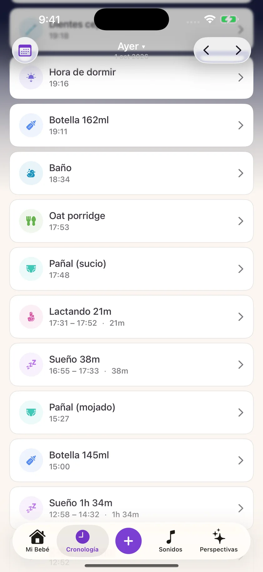 Zuzu — Horarios de sueño y vigilia (es)