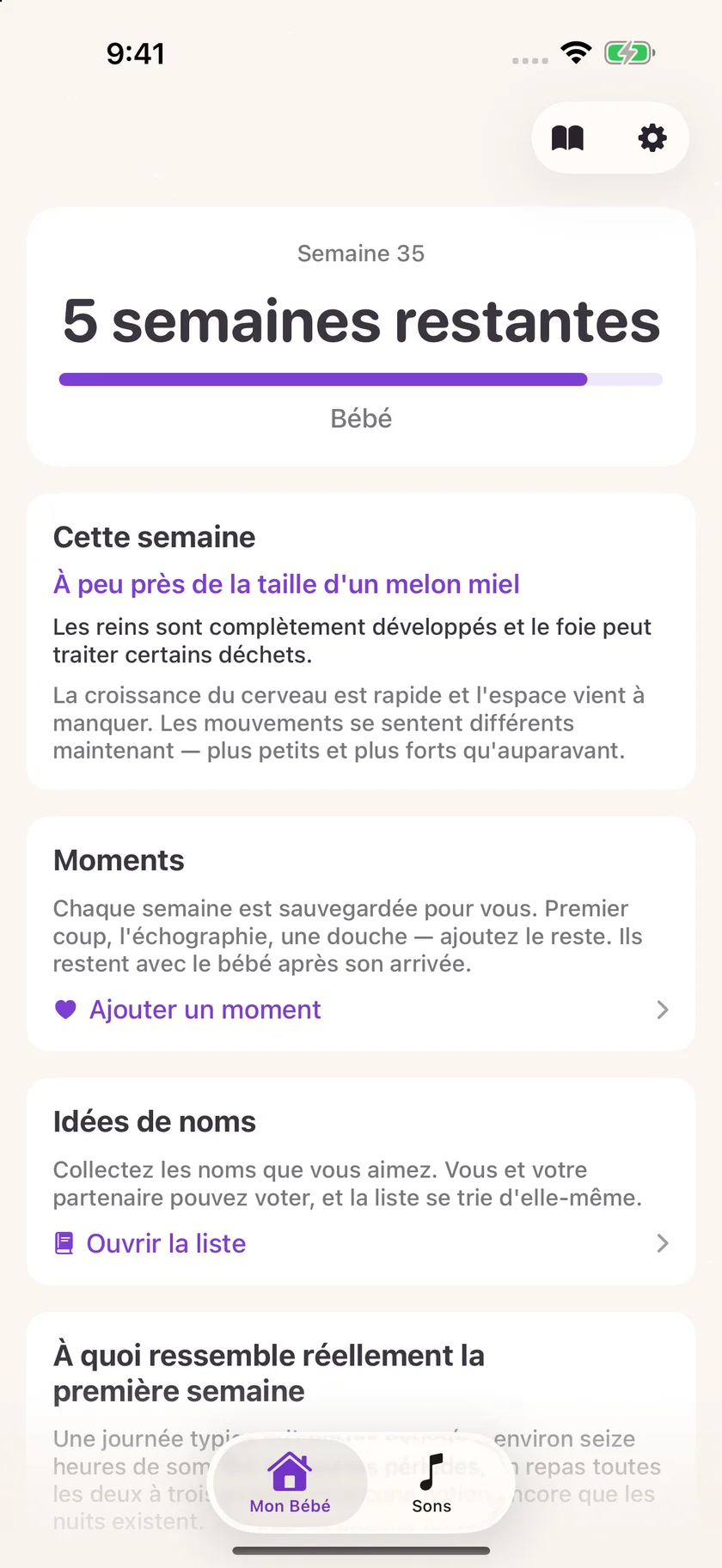 Zuzu — Compte à rebours de grossesse (fr-CA)