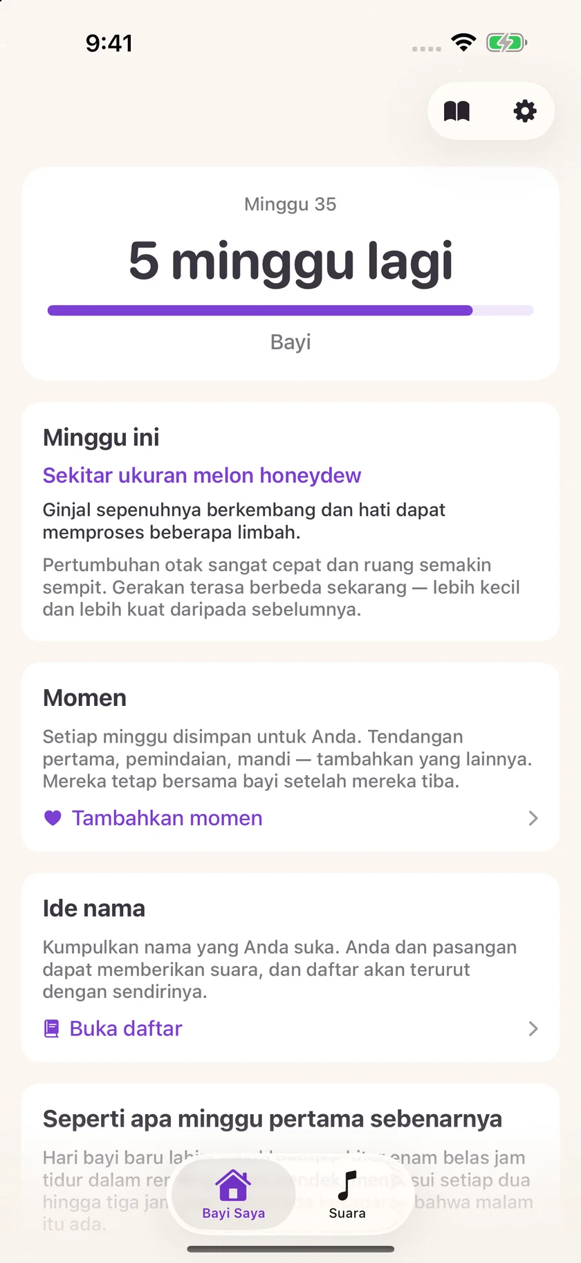 Zuzu — Hitung mundur kehamilan (id)