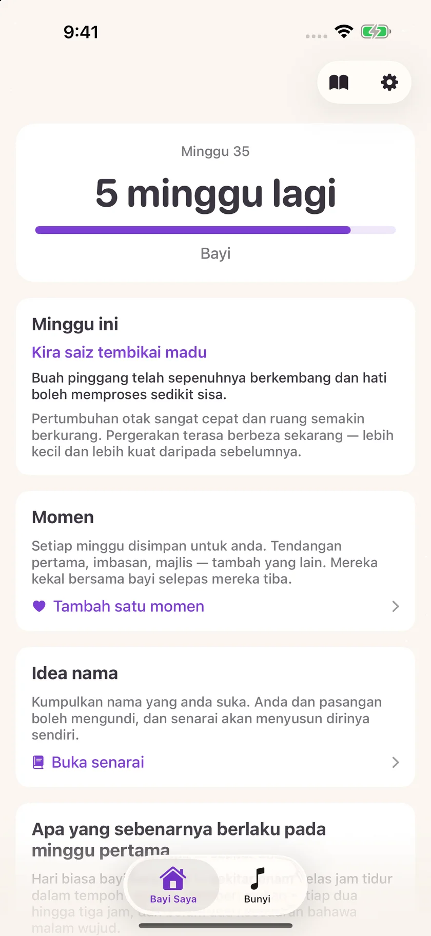 Zuzu — Kiraan detik kehamilan (ms)