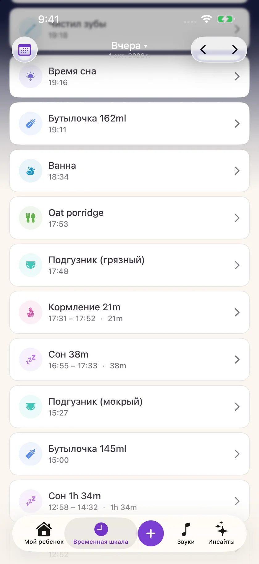 Zuzu — График сна и бодрствования (ru)